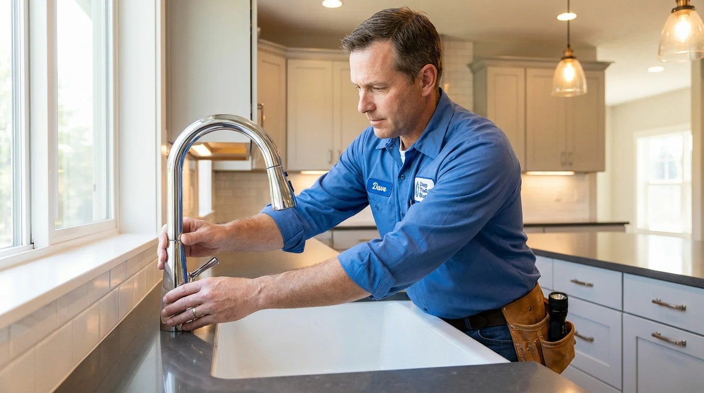 Kitchen faucet installation by Johns Plumbing LLC in Masontown